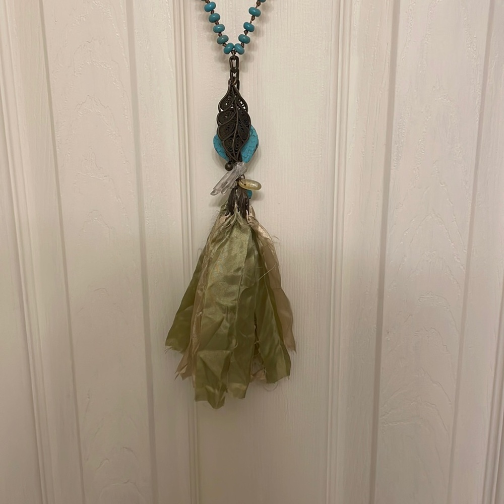 Cute Plunder fabric tassel necklace